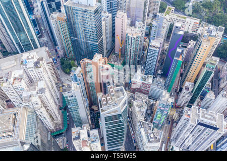 Aerial cityscape of Hong Kong, China Stock Photo