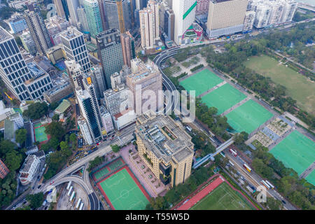 Aerial cityscape of Hong Kong, China Stock Photo