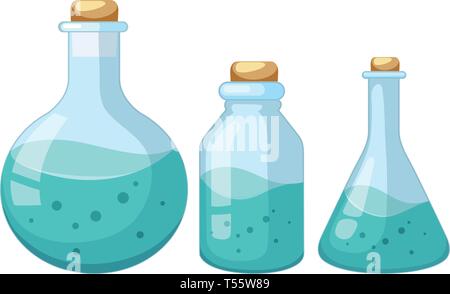 Set of liquid chemist sample illustration Stock Vector