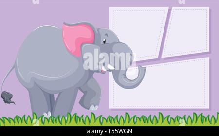 Elephant on purple background illustration Stock Vector