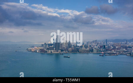 Skyline by sea in Hong Kong, China Stock Photo
