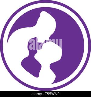 mom and kids baby care simple logo template vector illustration - vector Stock Vector