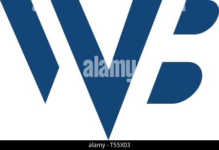 logotype letter wb simple logo template vector illustration - vector Stock Vector