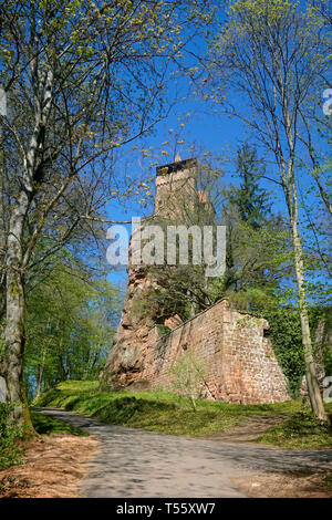 Burg Berwartstein, mittelalterliche Felsenburg und einzige bewohnte Burg in der Pfalz, Erlenbach bei Dahn, Wasgau, Rheinland-Pfalz, Deutschland | Berw Stock Photo