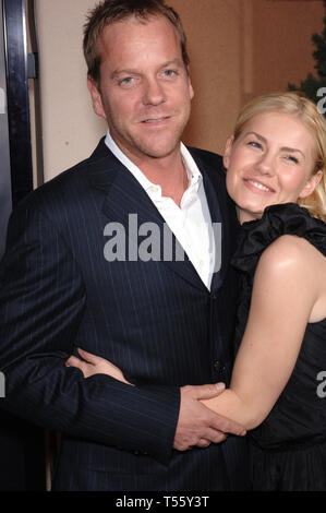 LOS ANGELES, CA. January 07, 2006: Actor KIEFER SUTHERLAND with actress ELISHA CUTHBERT at the 100th episode & 5th season premiere party for their TV series '24'. © 2005 Paul Smith / Featureflash Stock Photo