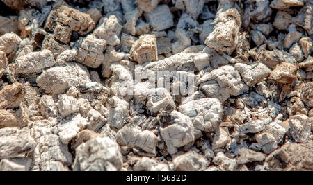 ash in fireplace natural background texture, ash background Stock Photo