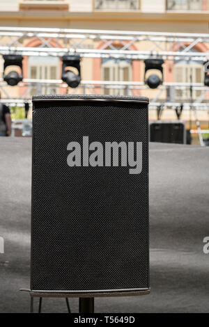 stage concerto audio speakers Stock Photo
