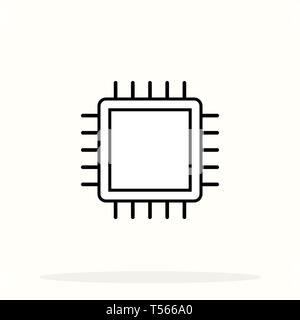 Cpu processor line icon. Computer component sign. Colorful outline concept, logo isolated on white background eps10 Stock Vector