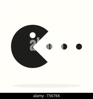 Vector Pac man icon symbol sign on white eps10 Stock Vector