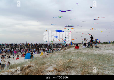 Semaphore, South Australia, Australia - April 20, 2019: Kites Flying at the Adelaide International Kite Festival 2019. Stock Photo