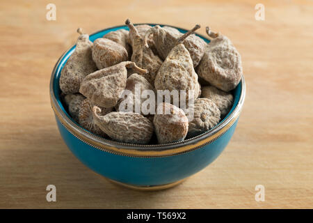 Bowl with small sweet spanish dried figs Stock Photo