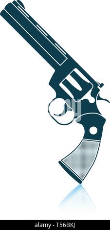 Revolver gun icon. Shadow reflection design. Vector illustration Stock ...