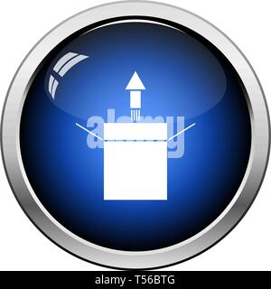 Product Release Icon. Glossy Button Design. Vector Illustration. Stock Vector
