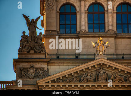 Prague, Czech Republic 21 of April of 2019 - close up of National Museum Stock Photo