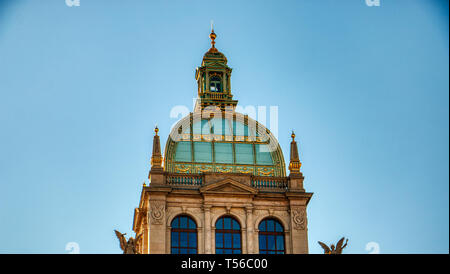 Prague, Czech Republic 21 of April of 2019 - close up of National Museum Stock Photo