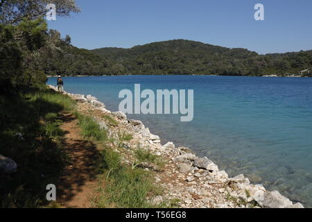 The Small Lake in Mljet National Park, Mljet island, Croatia Stock Photo