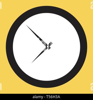 Icon round hours in a flat style. Vector illustration on color background. Stock Vector