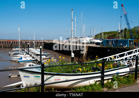 Boats in the harbour, Watchet, Somerset, South West England Stock Photo