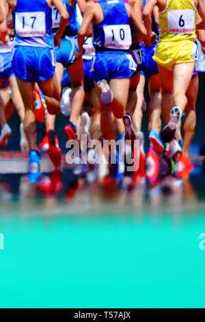 Kobe, Japan. 21st Apr, 2019. The Ambiance shot Athletics : The 67th Hyogo Relay Carnival, at Kobe Universiade Memorial Stadium in Kobe, Japan . Credit: Naoki Nishimura/AFLO SPORT/Alamy Live News Stock Photo