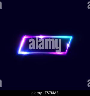 Geometric neon vector banner on dark background. Stock Vector