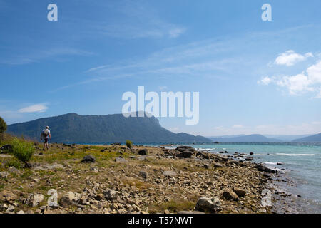 Lake Waikaremoana in Te Urewera, Hawkes Bay Region, North Island, New Zealand Stock Photo