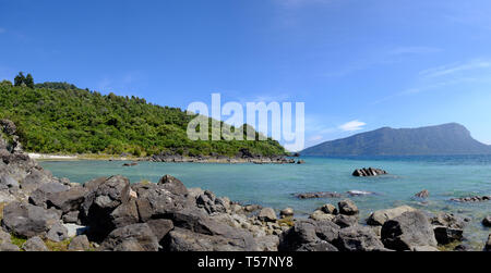 Lake Waikaremoana in Te Urewera, Hawkes Bay Region, North Island, New Zealand Stock Photo