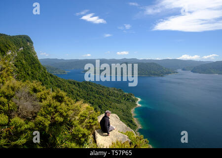 View from Lake Waikaremoana Great Walk  n Te Urewera, Hawkes Bay Region, North Island, New Zealand Stock Photo