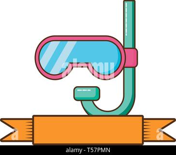 cute snorkel isolated icon Stock Vector