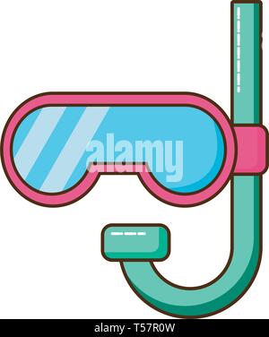 cute snorkel isolated icon Stock Vector