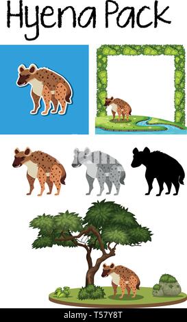 A pack of hyena illustration Stock Vector
