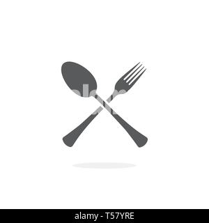 Spoon and Fork Icon Vector Illustration Stock Vector