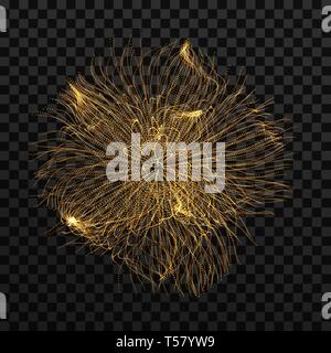 Array with dynamic particles. 3d futuristic technology style. Abstract background. Vector illustration. Stock Vector