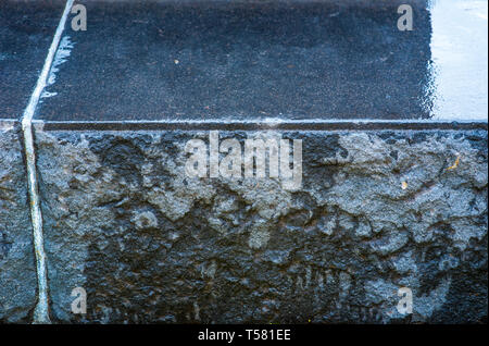 section of stone wall pattern, sandstone granite slate close up Stock Photo
