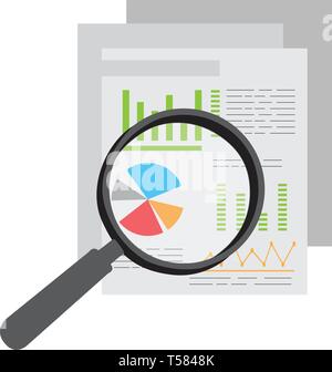 paper document with statistics infographic icon Stock Vector Image ...