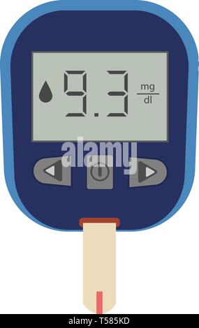 Modern electronic device that shows sugar level in blood. Diabetes tester device. Vector illustration. Stock Vector