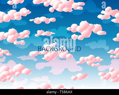 Pink clouds seamless pattern Stock Vector