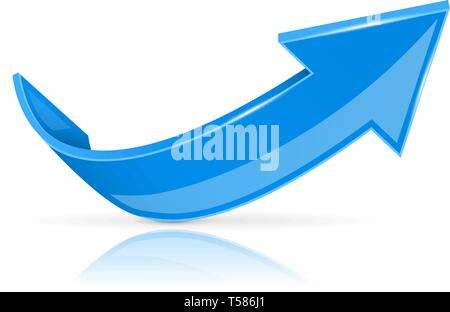 Blue up 3d button Stock Vector