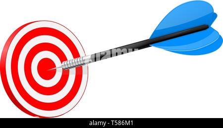 Dart in red dartboard Stock Vector