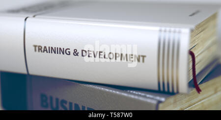 Training and Development - Book Title. 3D Render. Stock Photo