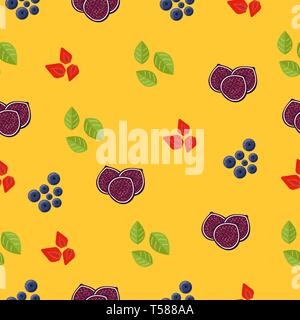 Seamless food pattern. Flat food seamless pattern. Flat food. Vector illustration. Stock Vector
