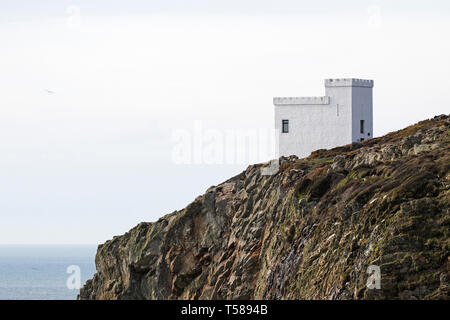 Ellin's Tower on the RSPB's South Stack Reserve Holyhead Isle of Anglesey Wales UK April 2016 Stock Photo
