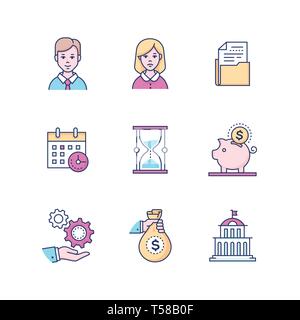 Business - set of line design style icons Stock Vector