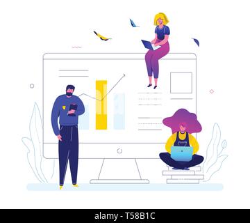 Data analysis - flat design style colorful illustration Stock Vector