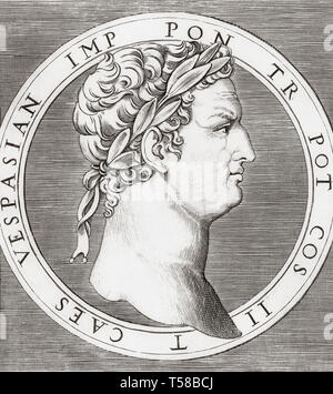 Vespasian, 9 AD - 79 AD.  Roman emperor. Stock Photo