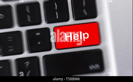 Red computer keypad button with Help word Stock Photo