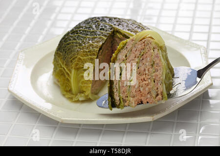 chou farci, stuffed cabbage, traditional french cuisine Stock Photo
