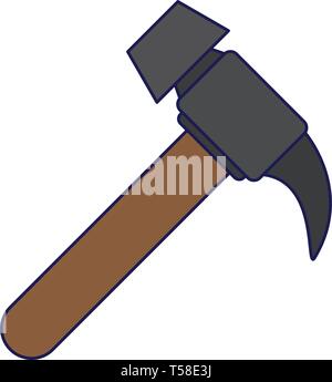 Work hammer wooden grip tool Stock Vector Image & Art - Alamy