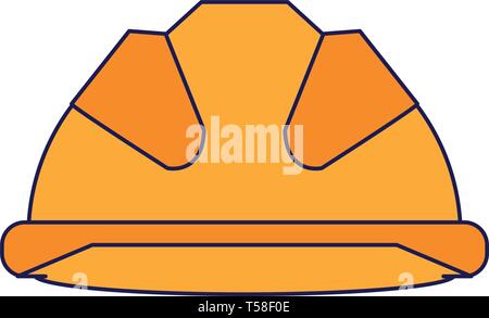 Safety helmet construction builder engineer isolated blue lines Stock Vector