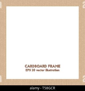 The frame is made of cardboard. Square shape Vector illustration. Stock Vector
