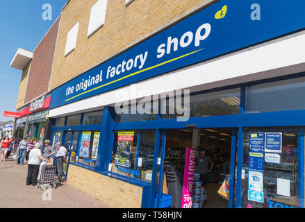 The Original Factory Shop front entrance in Rustington, West Sussex, England, UK. Stock Photo